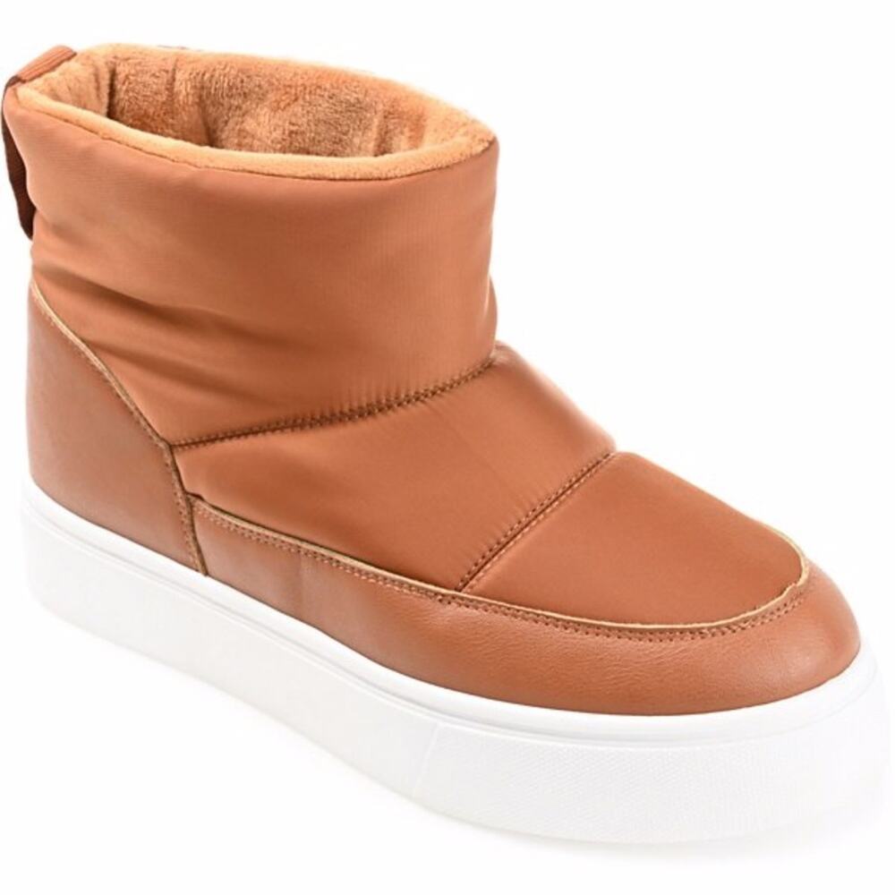 Journee Collection Sethie Platform Cold Weather Puffer booties rust - 8